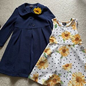 Lilt White and Yellow Sunflower Print Skirt